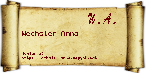 Wechsler Anna névjegykártya